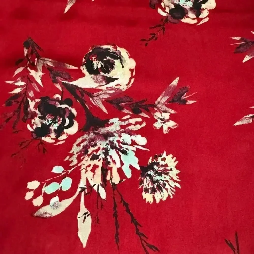 Gilligan & O'Malley Red Women's Satin Floral Lightweight Pajama Pants SZ M #1944